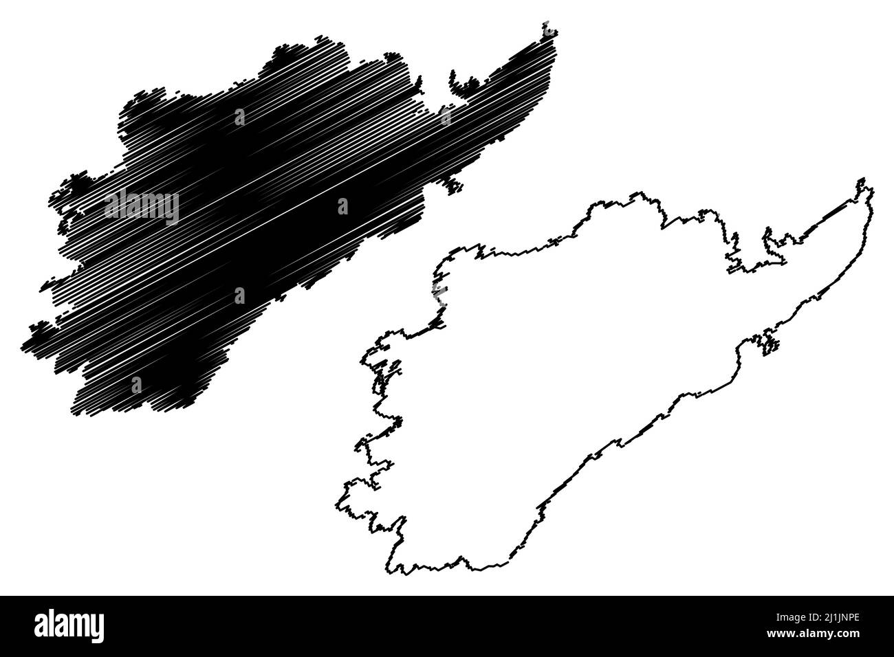 Leka Island (Königreich Norwegen) Karte Vektorgrafik, Skizze Leka Karte Stock Vektor