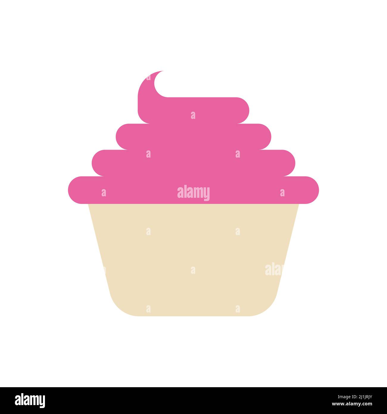 Cupcake Vection-Symbol auf weißem Hintergrund isoliert Stock Vektor