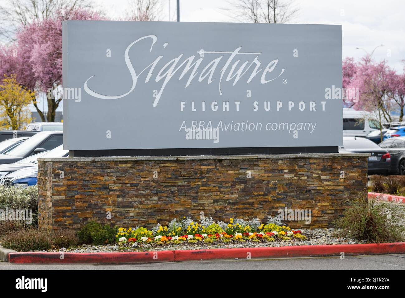 Seattle - 20. März 2022; Unterzeichnen Sie den Signature Flight Support, Eine BBA Aviation Company Stockfoto
