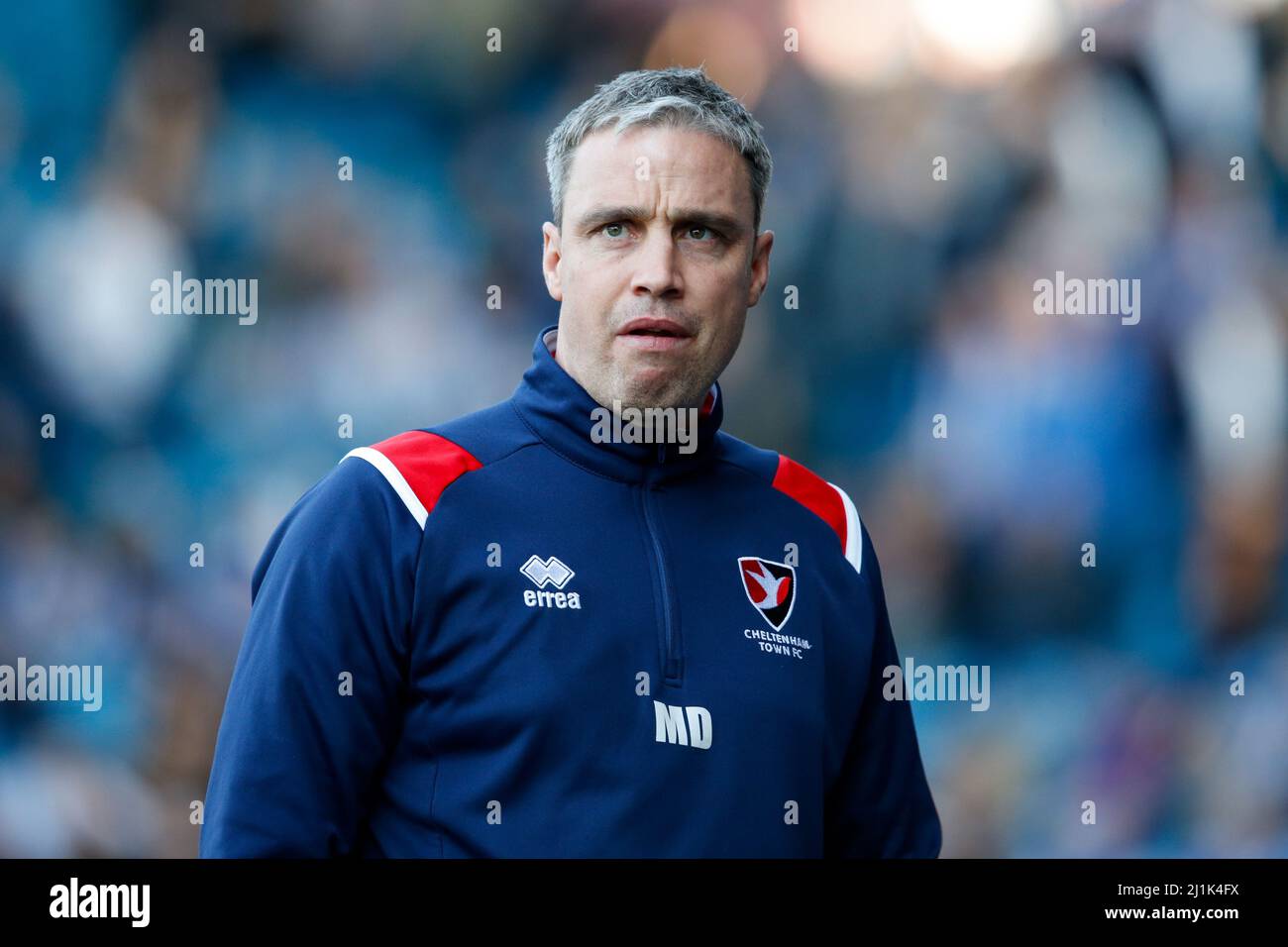 Sheffield, Großbritannien. 26. März 2022. Michael Duff Manager von Cheltenham Town in Sheffield, Großbritannien am 3/26/2022. (Foto von Ben Early/News Images/Sipa USA) Quelle: SIPA USA/Alamy Live News Stockfoto