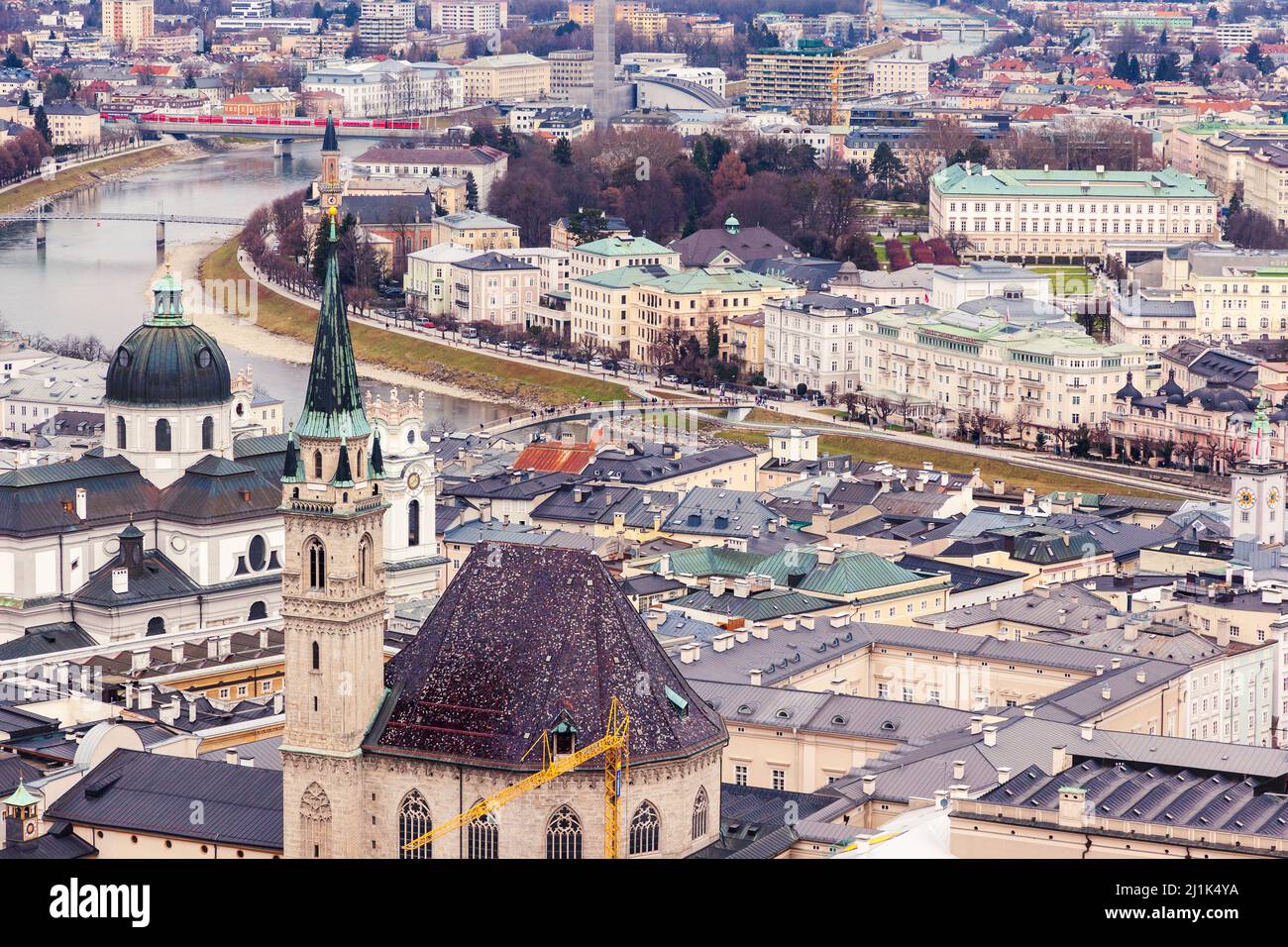 Fantastischer Blick auf die historische Stadt Salzburg. Österreich, Europa. Beauty-Welt. Stockfoto