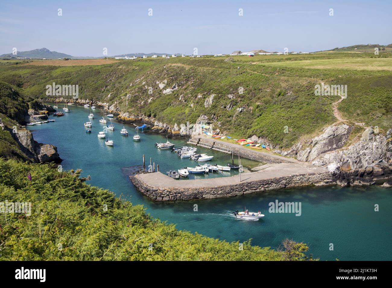 Porthclais Harbour, Pembrokeshire, Wales, Großbritannien Stockfoto