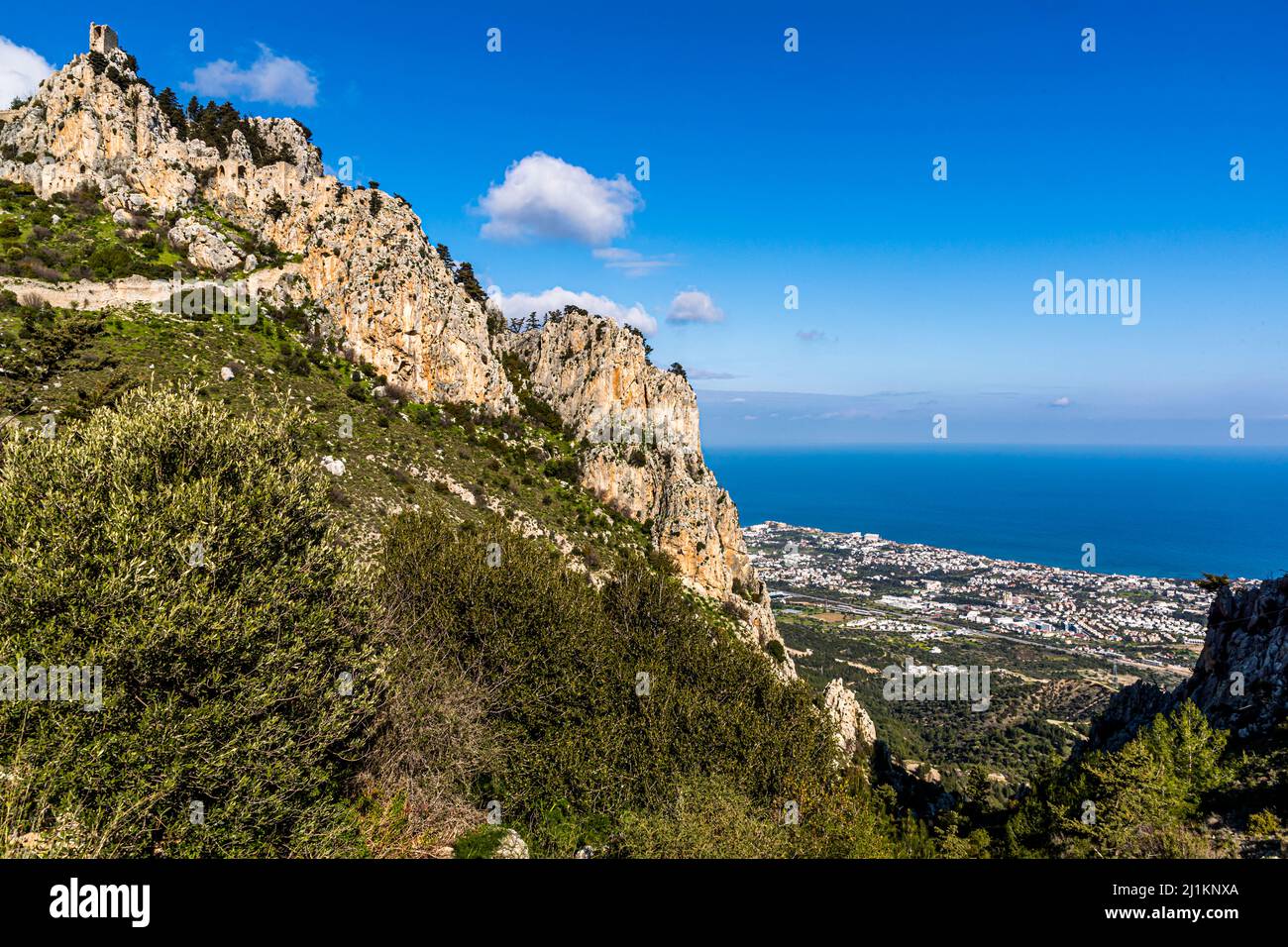 St. Hilarion Castle (St. Hilarion Kalesi Zirve) Karaman, Türkische Republik Nordzypern (TRNC) Stockfoto