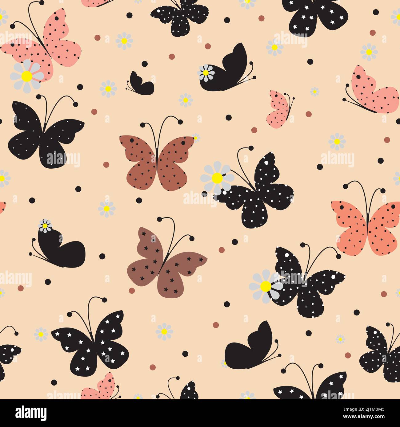 Nahtloses Muster mit Schmetterlingen. Vektorgrafik EPS 10 Stock Vektor