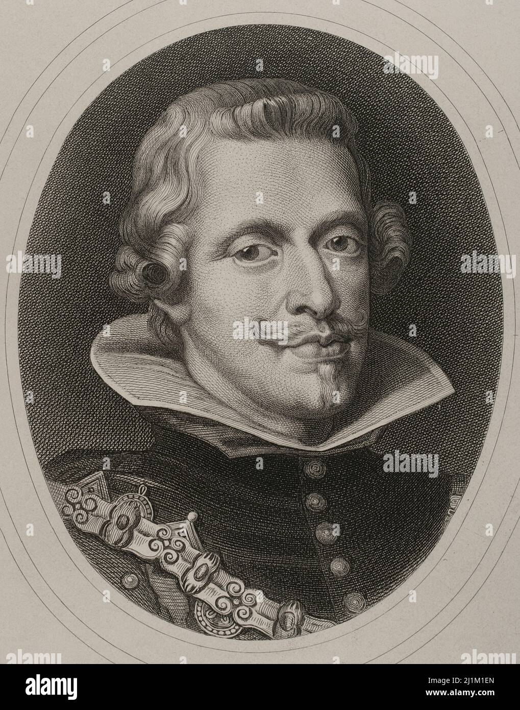 Philipp IV. (1605-1665). König von Spanien (1621-1665) und Portugal (1621-1640). Haus Österreich. Hochformat. Gravur von Masson. Lithographie von Magín Pujadas. Historia General de España, von Modesto Lafuente. Band III Veröffentlicht in Barcelona, 1879. Stockfoto Philipp IV. (1605-1665). König von Spanien (1621-1665) und Portugal (1621-1640). Haus Österreich. Hochformat. Gravur von Masson. Lithographie von Magín Pujadas. Historia General de España, von Modesto Lafuente. Band III Veröffentlicht in Barcelona, 1879. Stockfoto