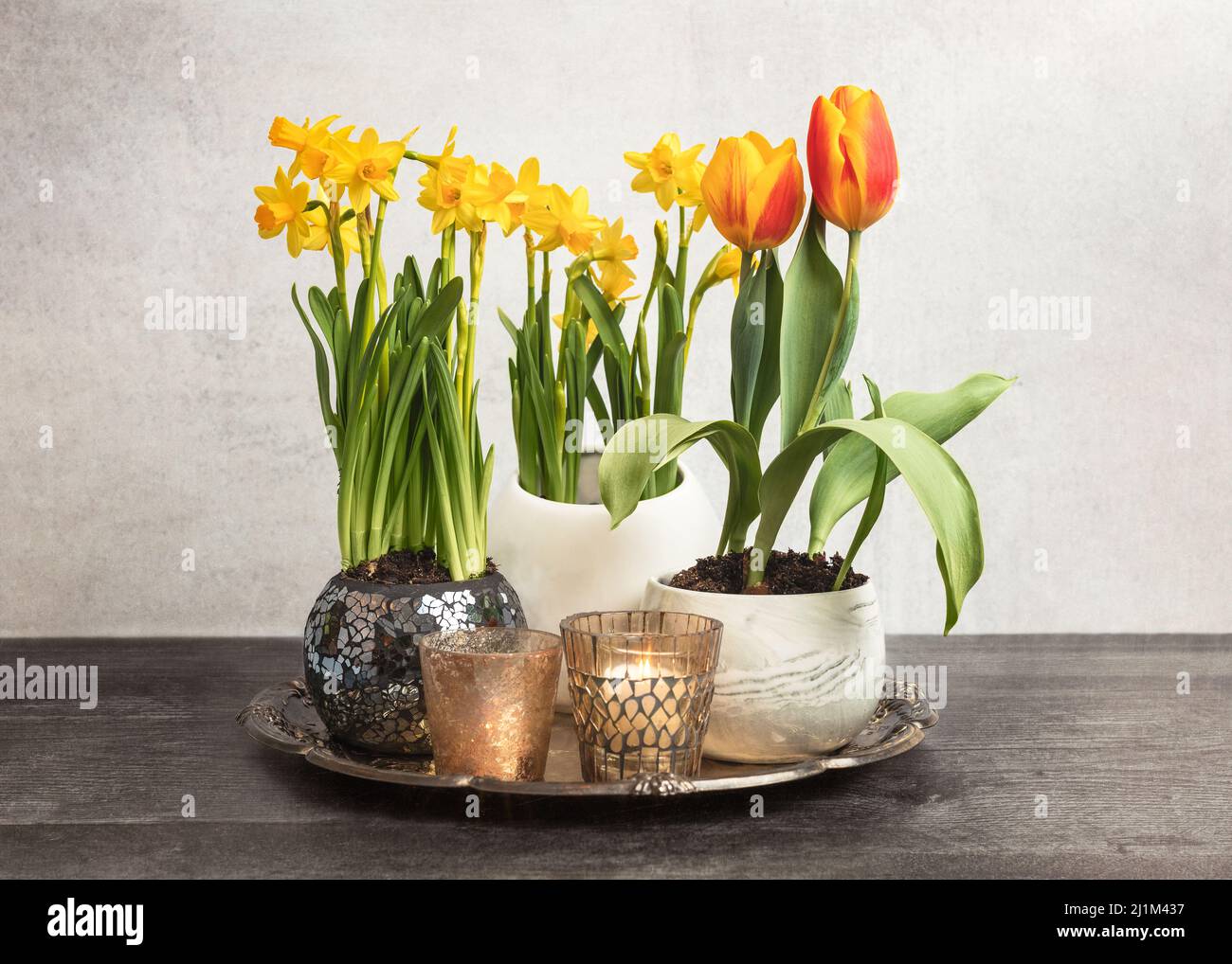 Hygge Springtime Home Dekor Stockfoto