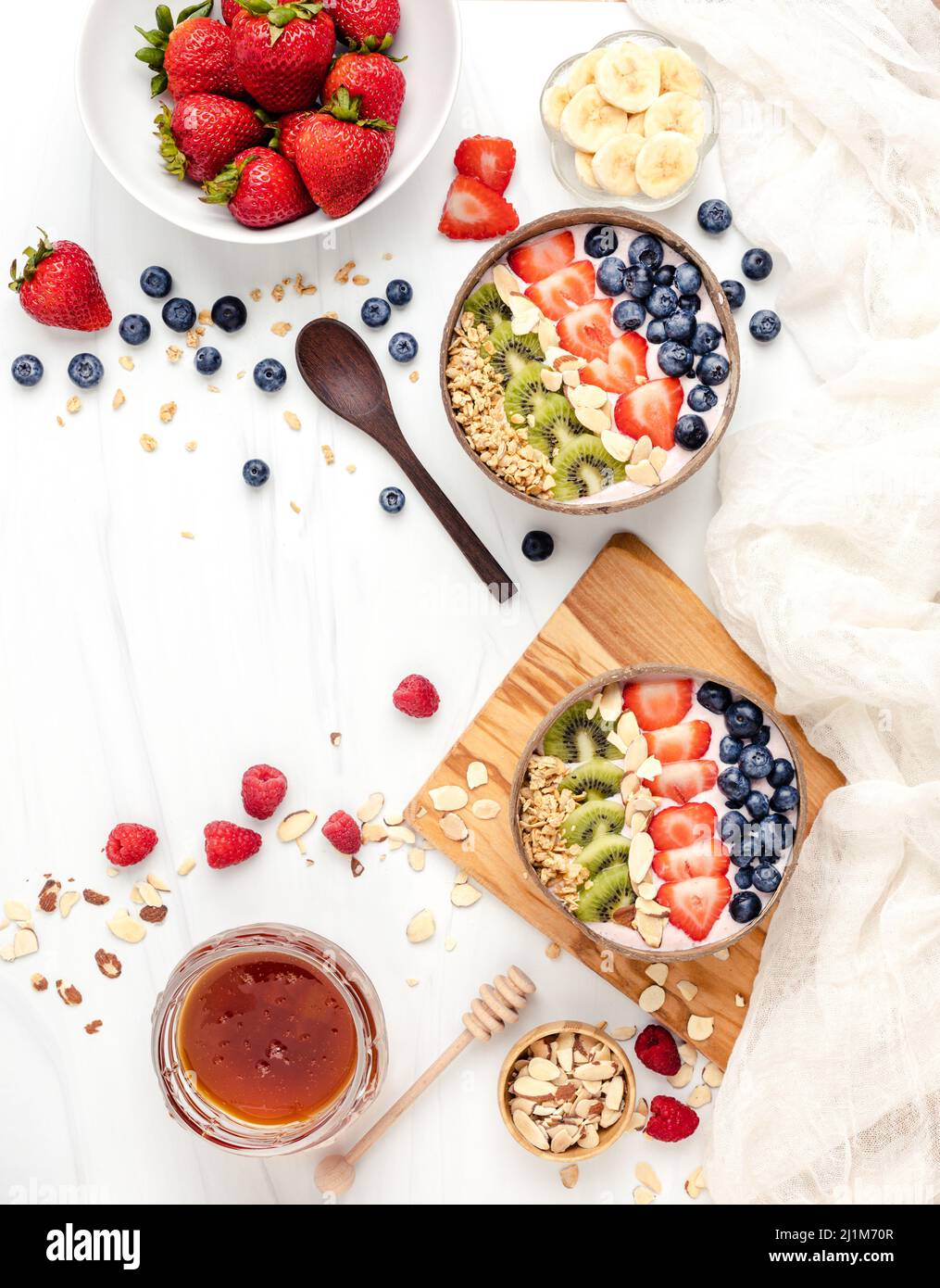 Smoothie Bowl Zum Frühstück Stockfoto