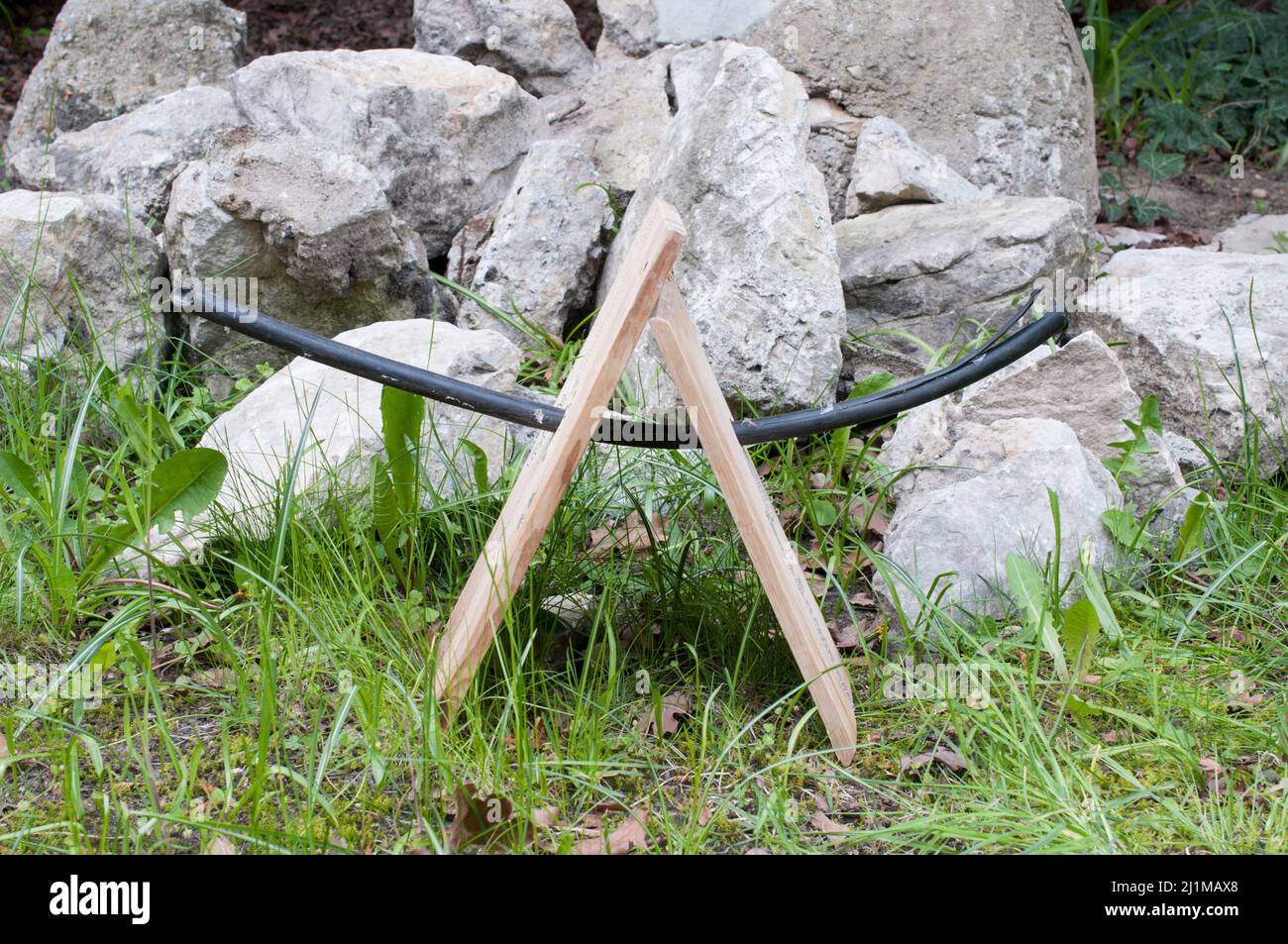 Art Skulptur Modell für ein dreieckiges Haus Design Stockfoto