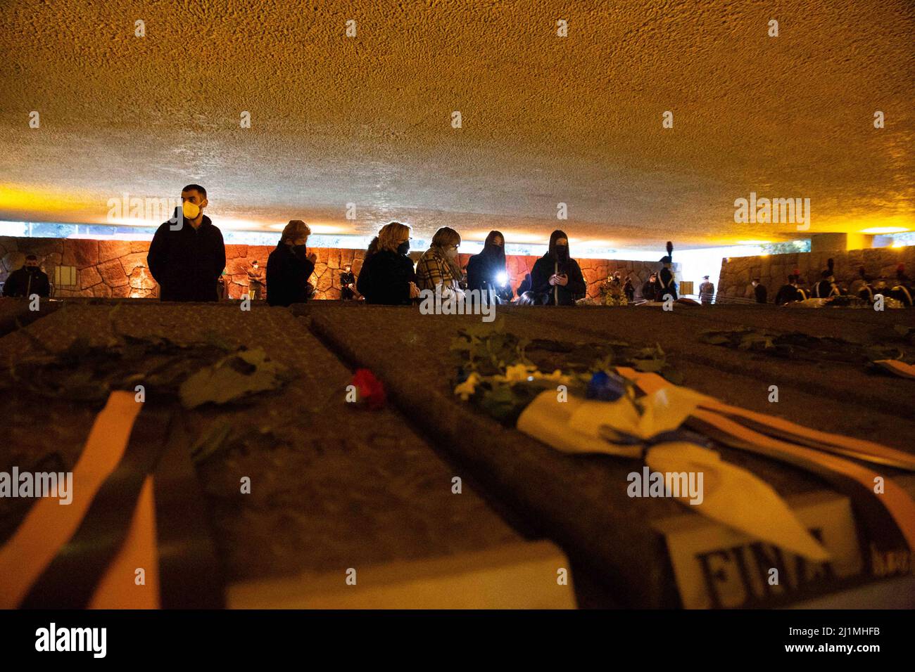 Rom, Italien. 24. März 2022. Blick auf den Schrein von Fosse Ardeatine mit den Gräbern der Opfer des Nazi-Massakers (Bild: © Matteo Nardone/Pacific Press via ZUMA Press Wire) Stockfoto