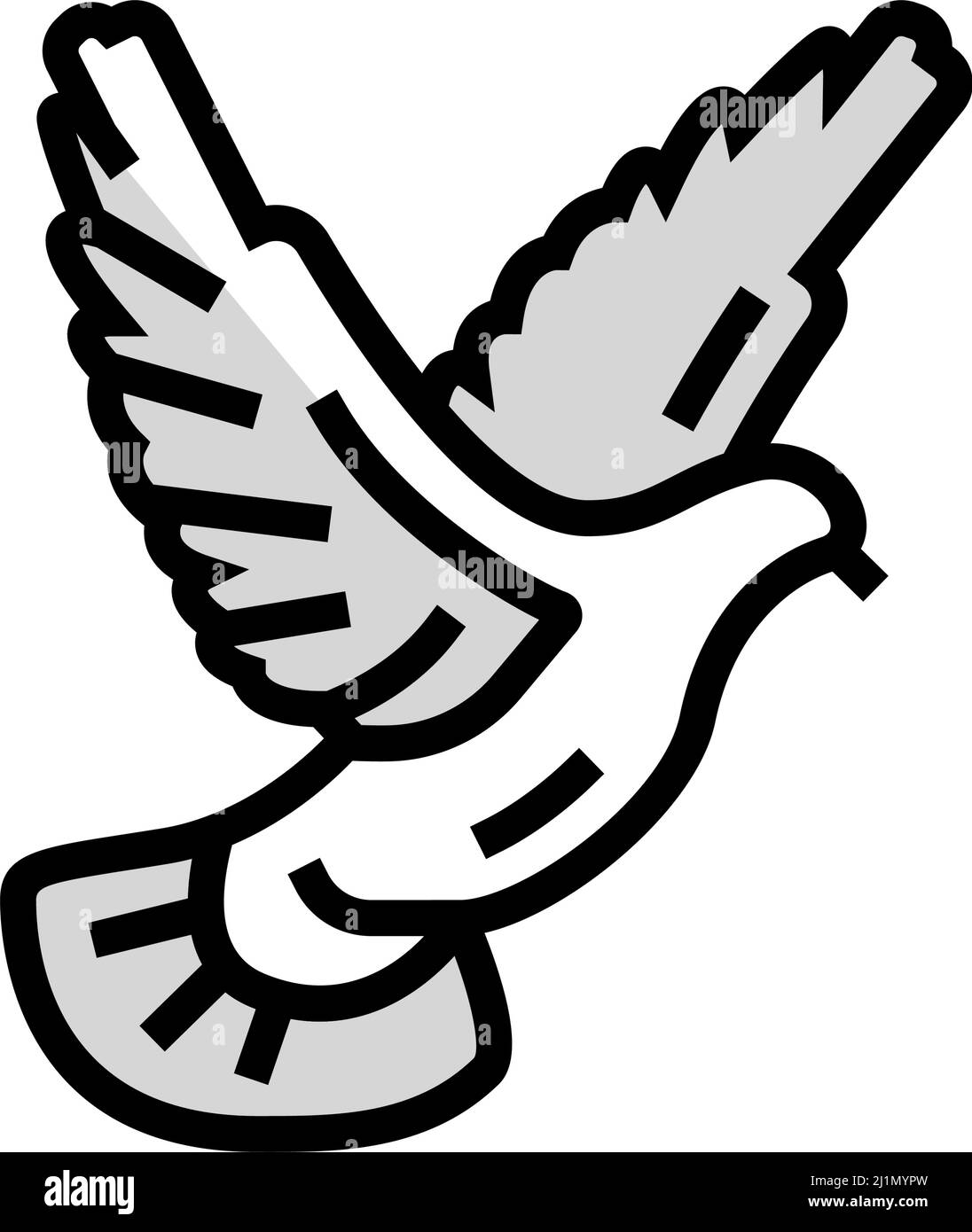 Abbildung des Symbols für fliegende Tauben Stock Vektor