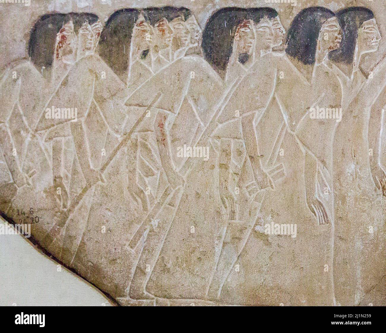 Kairo, Ägyptisches Museum, aus Theben, Assassif-Tal, Prozession von Würdenträgern. Stockfoto