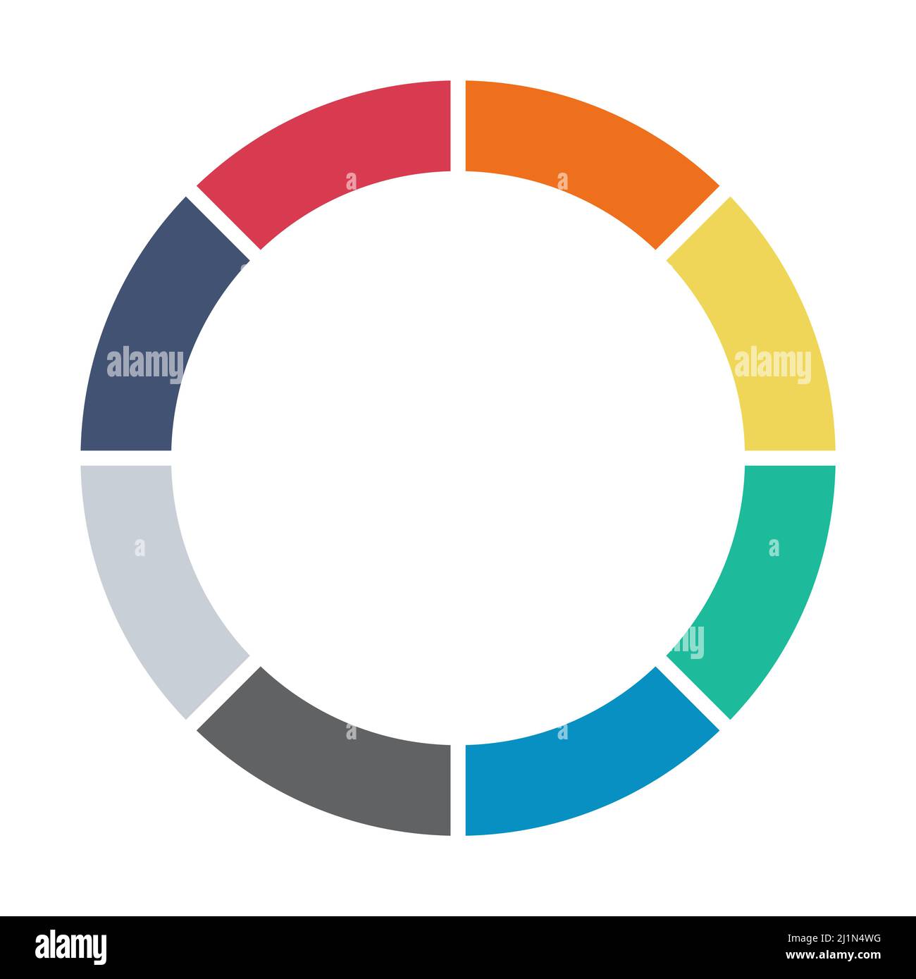 Infografik Kreisdiagramm. Zyklus Darstellung Diagramm 8 Abschnitt. Vektor isoliert auf weißem Hintergrund . Stock Vektor