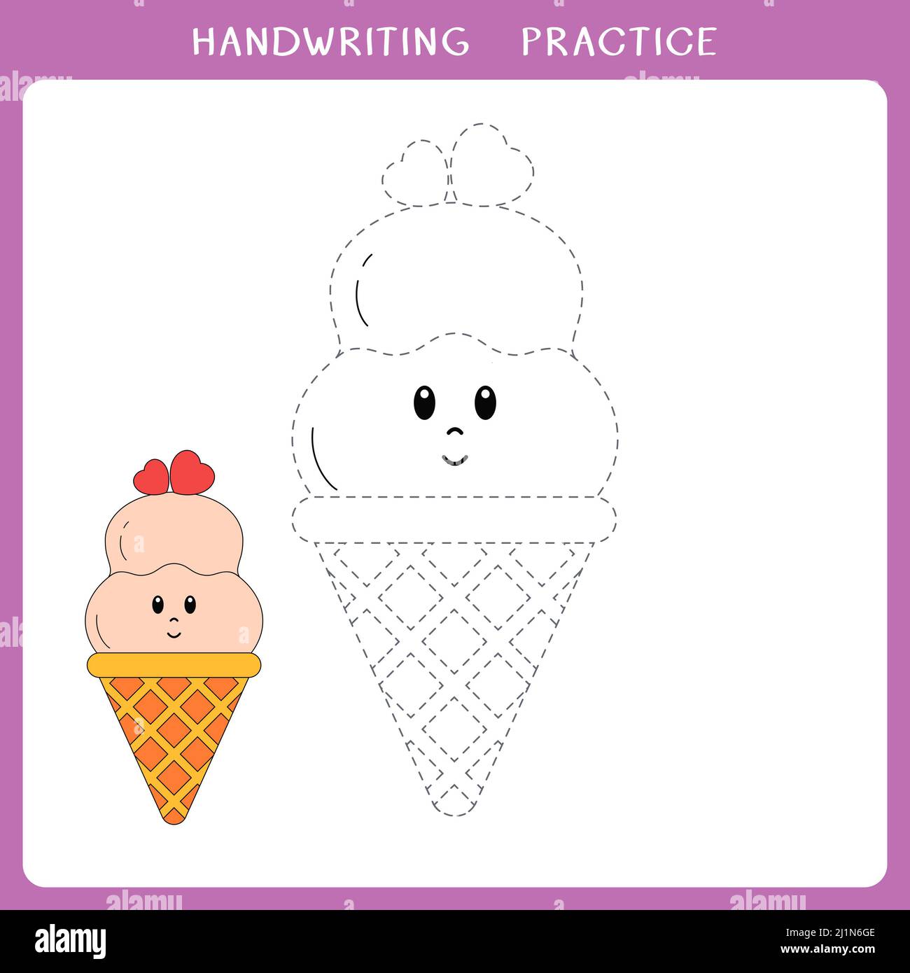 Cute Vanille Eis zum ausmalen Stockfoto