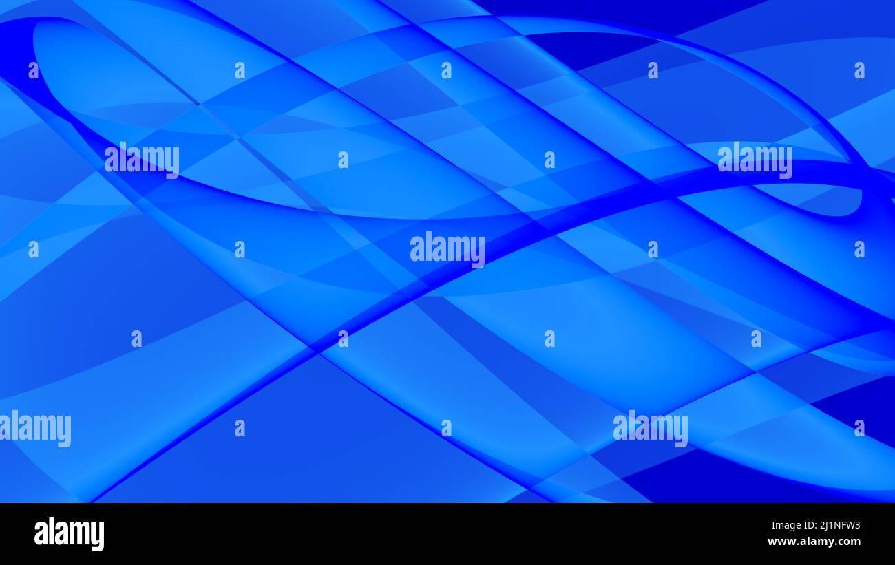 Hintergrund abstrakt 8K blau hellblau dunkelblau schwarz weiß Wellen Linien Kurven Verlauf Stockfoto
