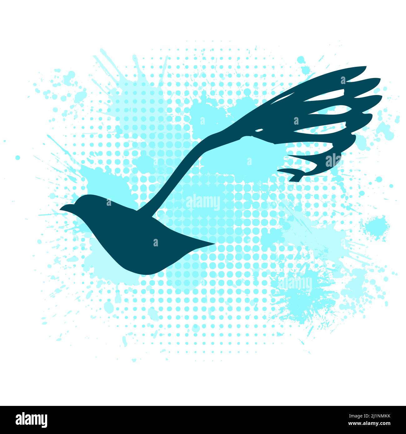 Abstrakt: Fliegender Vogel. Vektorgrafik Stock Vektor