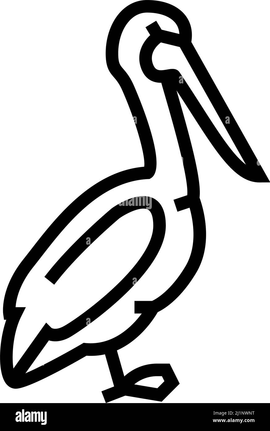Abbildung des Symbolvektors für die vogellinie pelican Stock Vektor