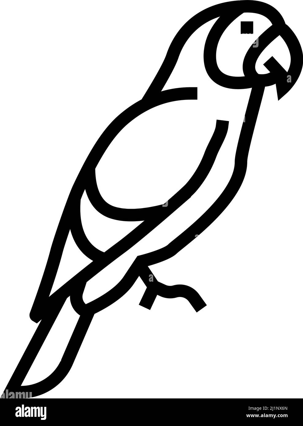 Abbildung des Symbols für die Linie des tropischen Papagei-Vogels Stock Vektor
