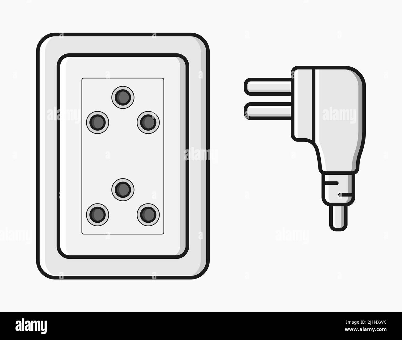 Netzstecker thai Typ O Vektor flache Abbildung Stock Vektor