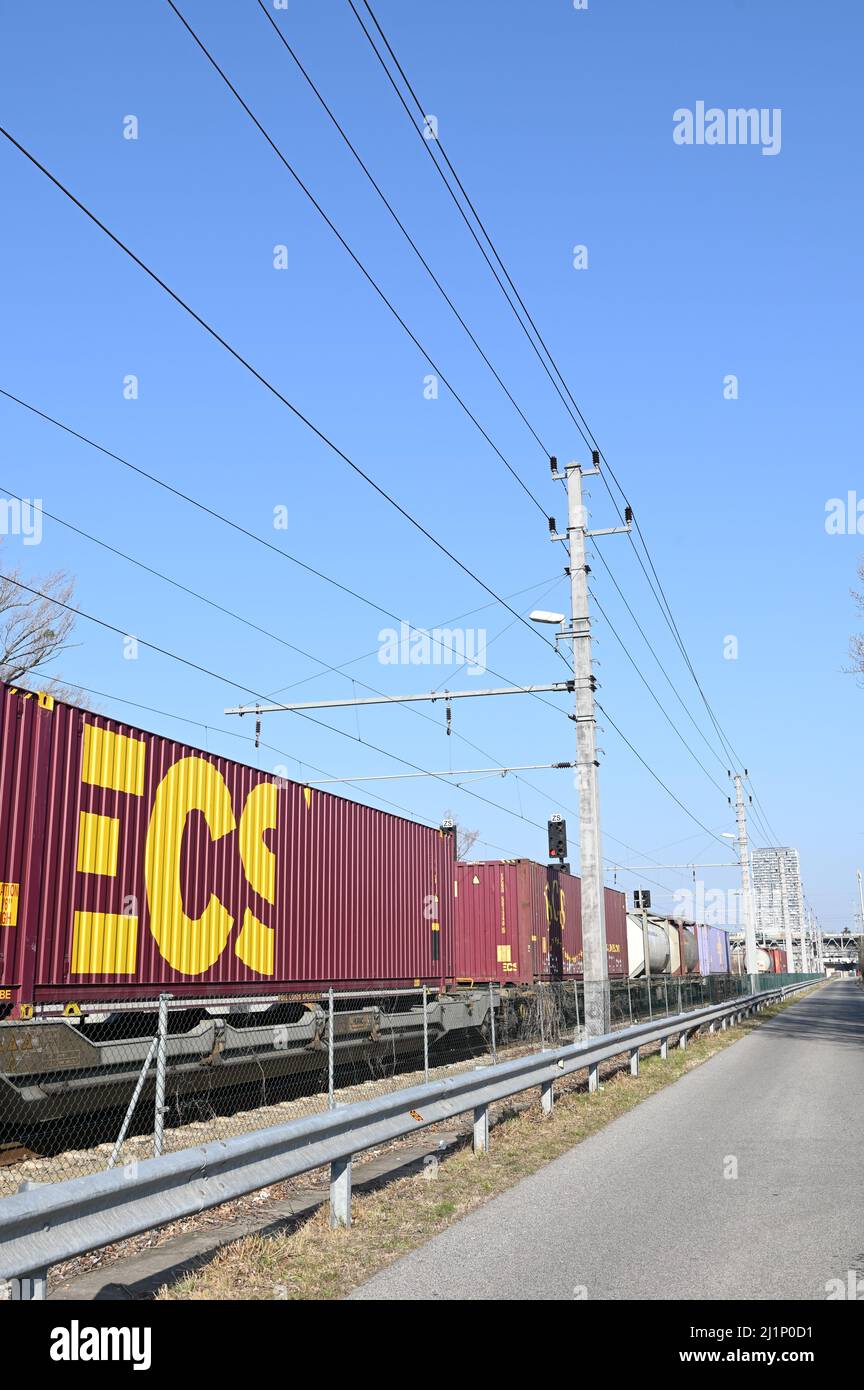 Wien, Österreich. Güterverkehr mit der Bahn Stockfoto