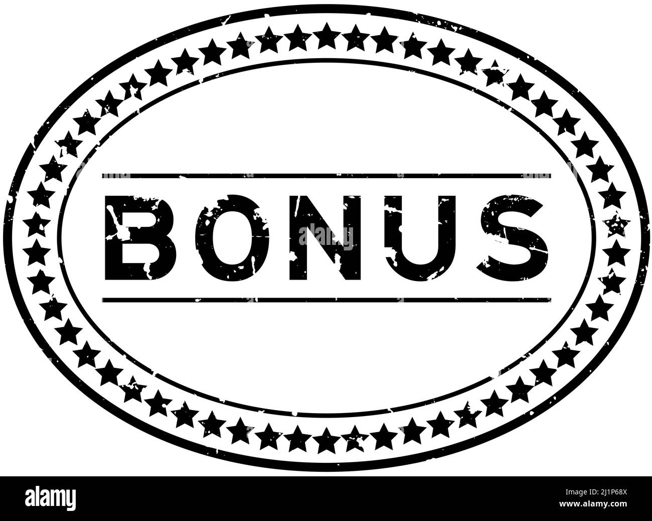 Grunge schwarz Bonus Wort oval Gummi Siegel Stempel auf weißem Hintergrund Stock Vektor