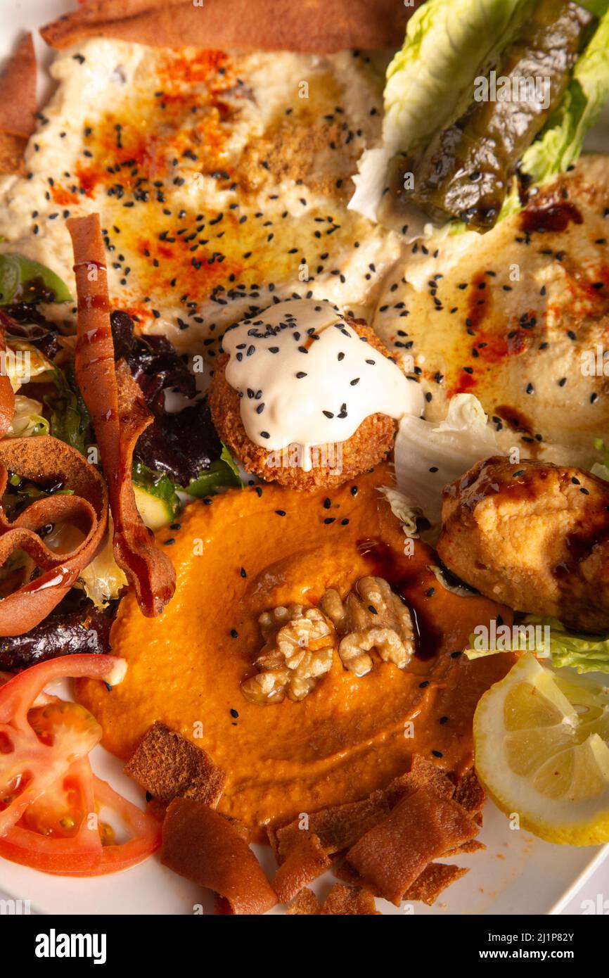 Nahaufnahme eines typischen Gemüsegerichs der libanesischen Küche Stockfoto