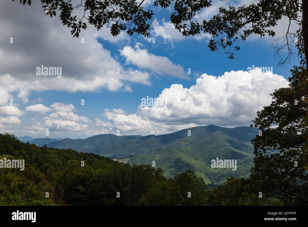 Landschaft vom Blue Ridge Parkway in North Carolina Stockfoto