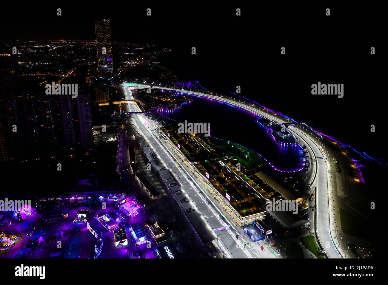 Gesamtansicht, F1 großer Preis von SaudiArabien auf dem Jeddah Corniche Circuit am 25. März
