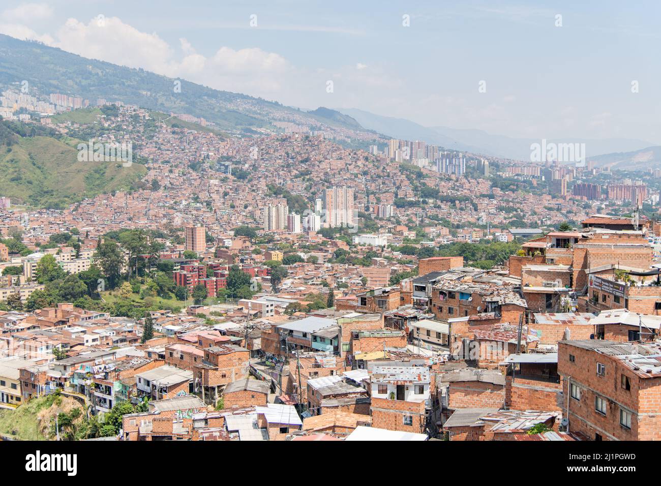 Der Comuna 13 Bezirk in Medellin, Kolumbien Stockfoto