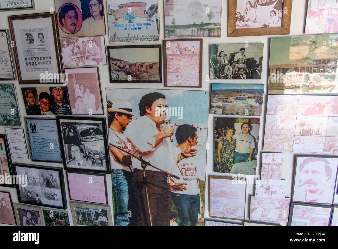 Das Barrio Pablo Escobar wurde in Medellin, Kolumbien, erbaut Stockfoto