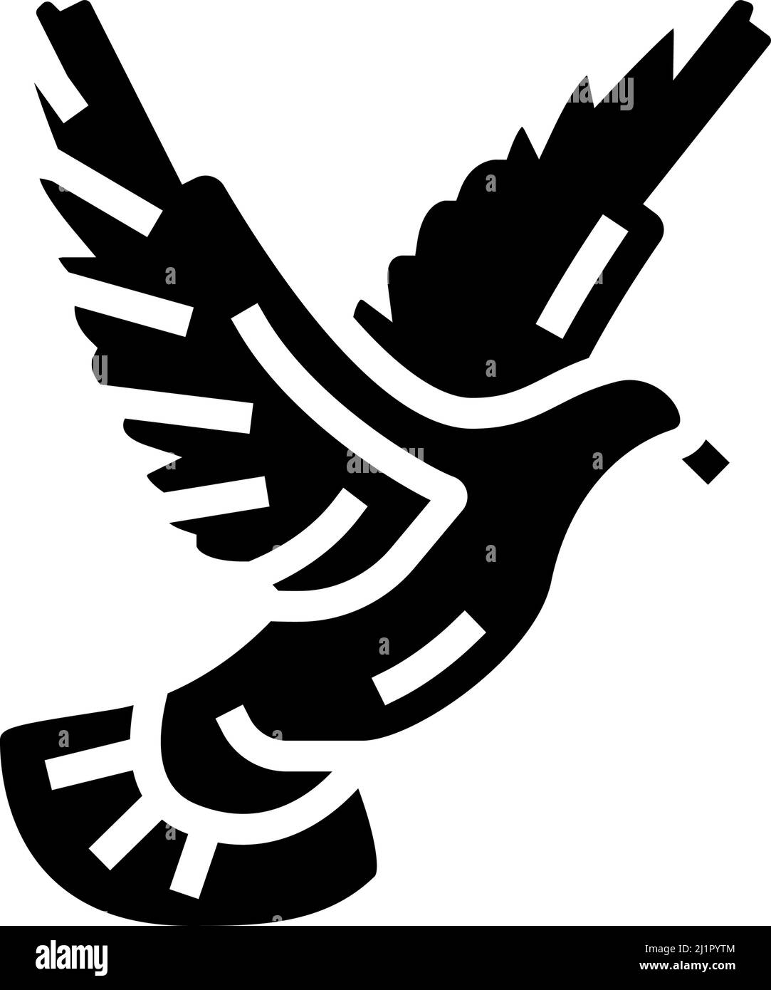 Glyphen-Symbol für fliegende Tauben, Vektorgrafik Stock Vektor