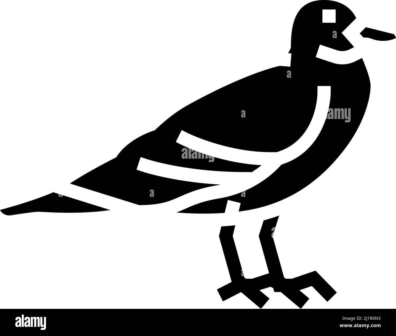 Abbildung des Symbols für die glyphe des möwenvogels Stock Vektor