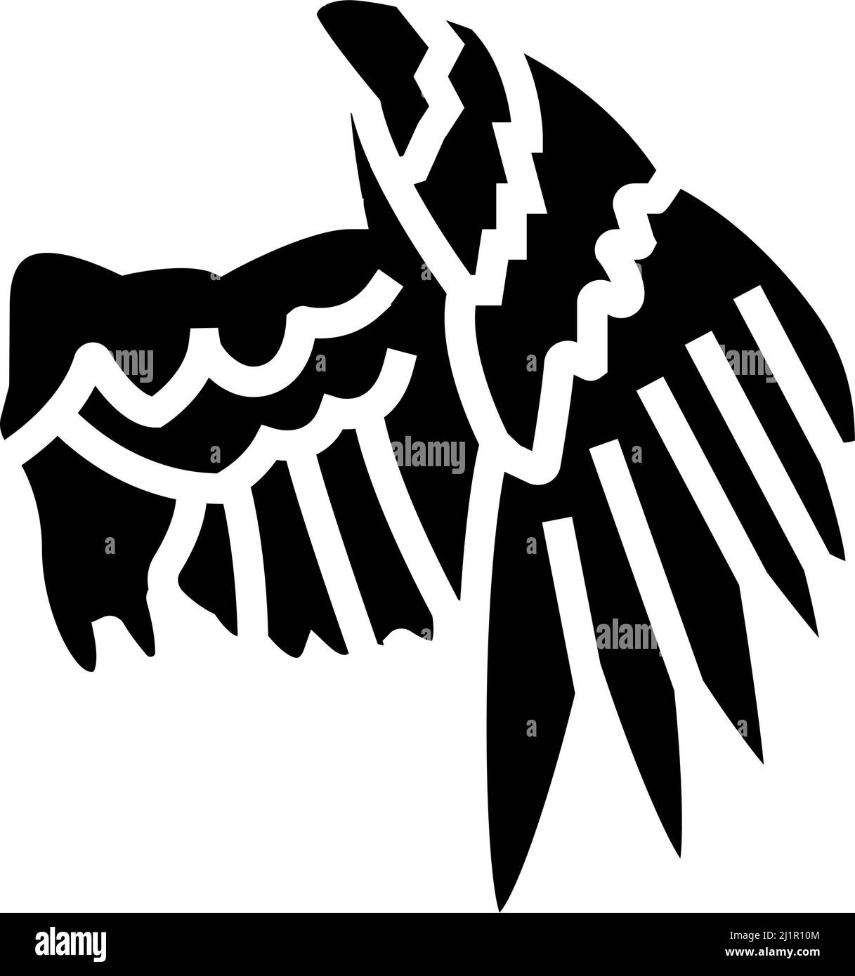 Abbildung des Symbols für Flügelvögel-Glyphen Stock Vektor