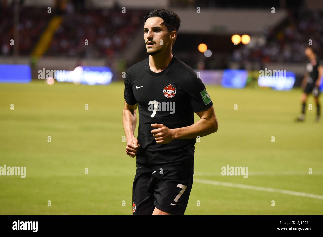 SAN JOSE, Costa Rica: Stephen Eustaquio, kanadischer Spieler, während des Costa Rica-Sieges 1-0 über Kanada in den CONCACAF FIFA World Cup Qualifiers auf M Stockfoto