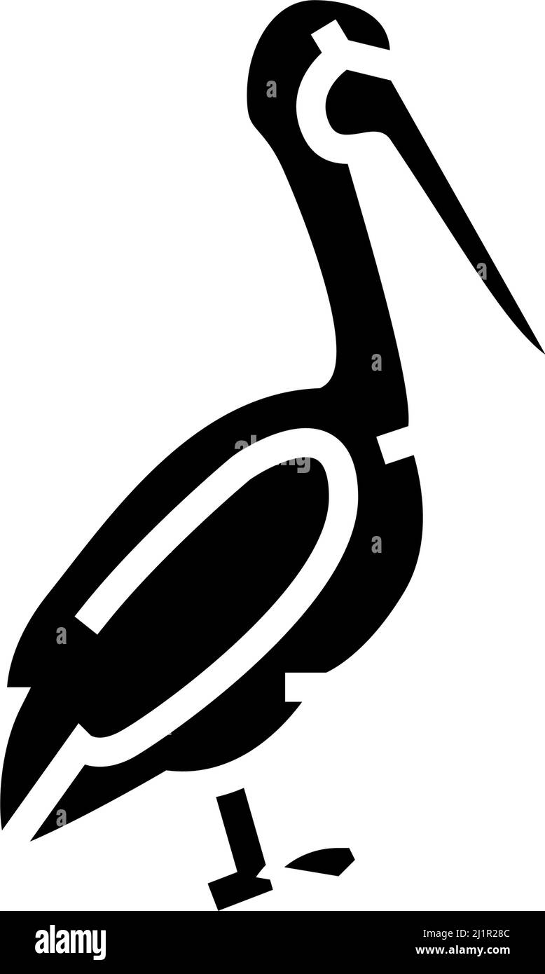 Abbildung des Symbolvektors der pelikanvögel-Glyphe Stock Vektor