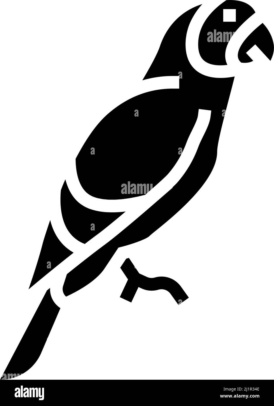 Papagei tropischer Vogel Glyphe Symbol Vektor Illustration Stock Vektor