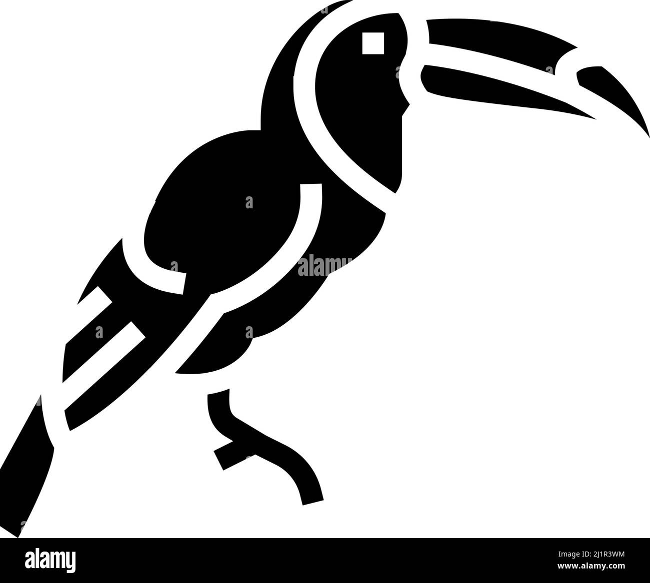 toucan exotische Vogel Glyphe Symbol Vektor Illustration Stock Vektor