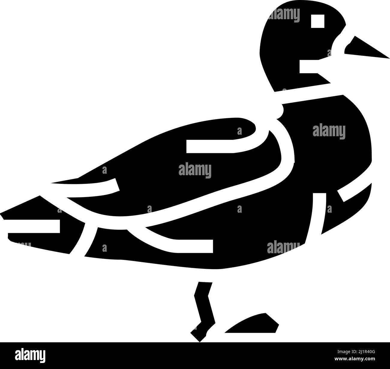 Abbildung des Symbols für Entenvögel-Glyphen Stock Vektor
