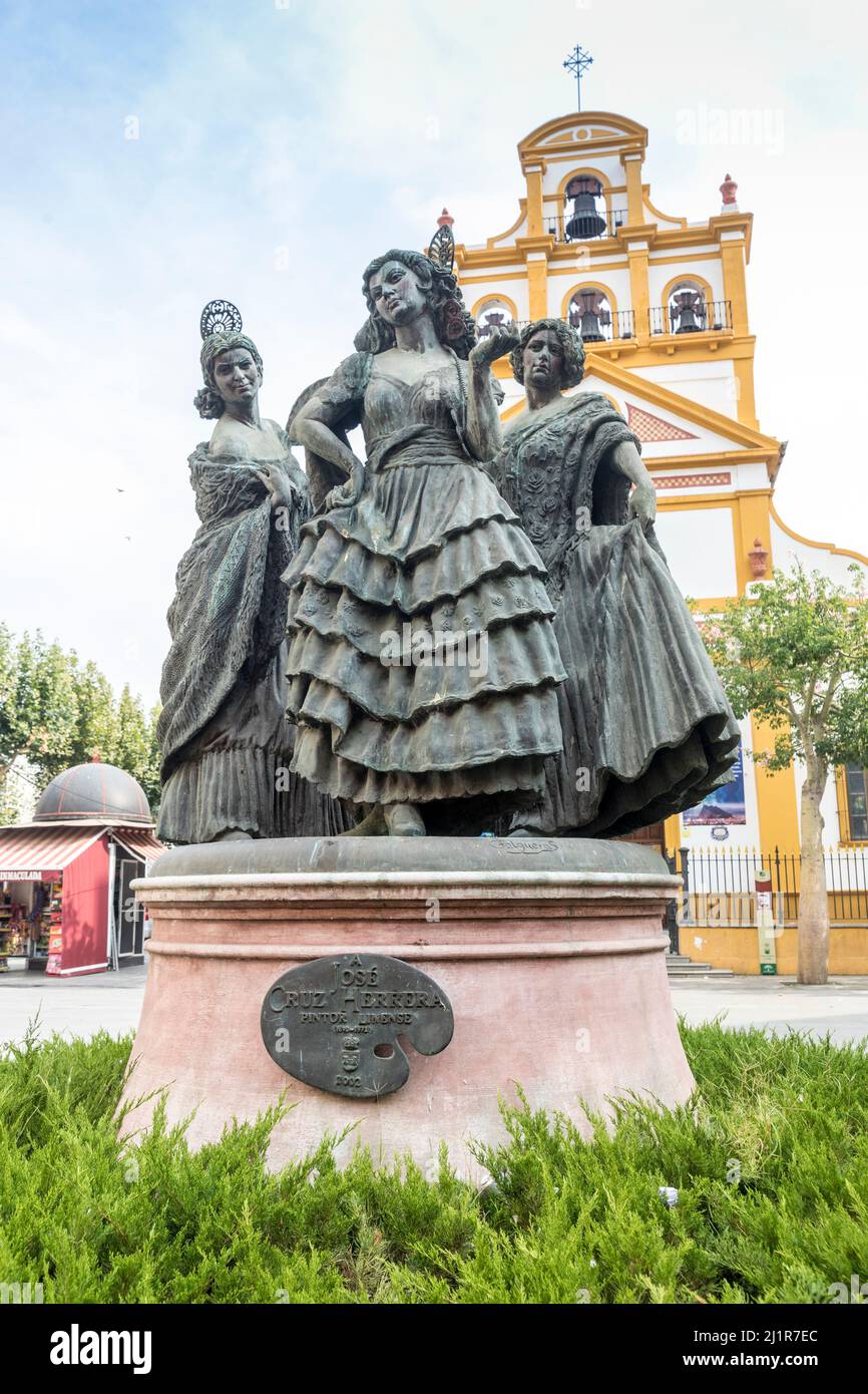 Denkmal der Statue Jose Cruz Herrera, Maler 1890-1972, La Linea de la Concepcion, Spanien Stockfoto