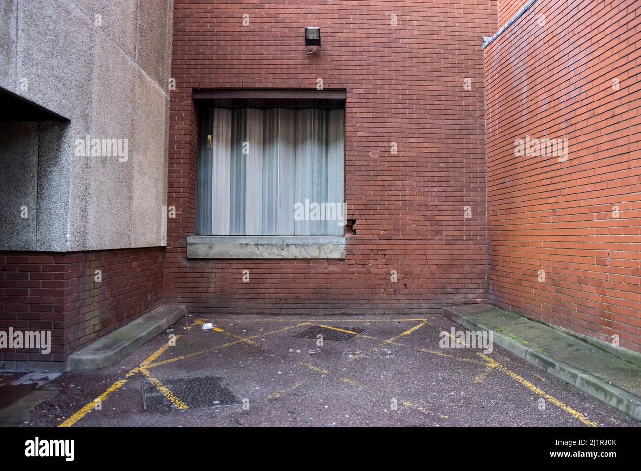 Laderampe, Eingang, Trennwand, Kein Parkplatz Stockfoto