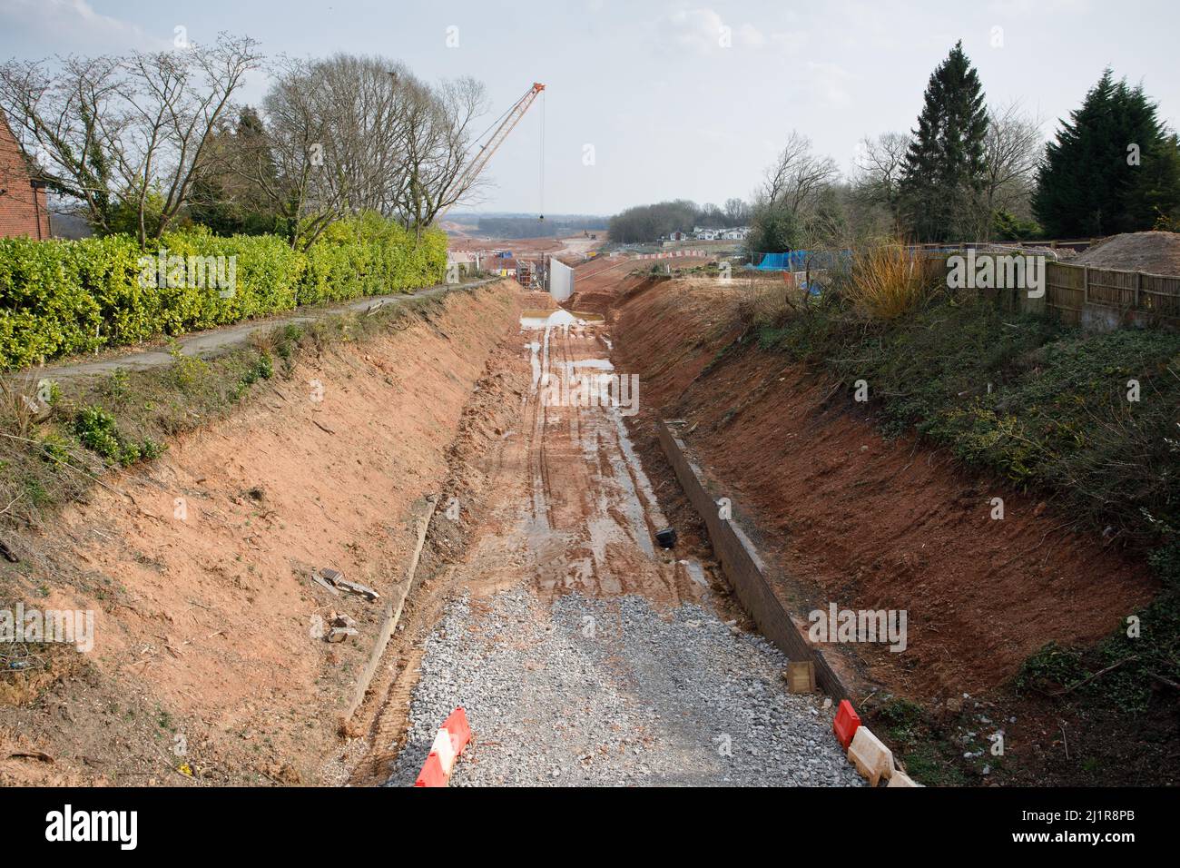 Die Arbeiten an dem HS2 High Speed Railway Cut und Covertunnel, der