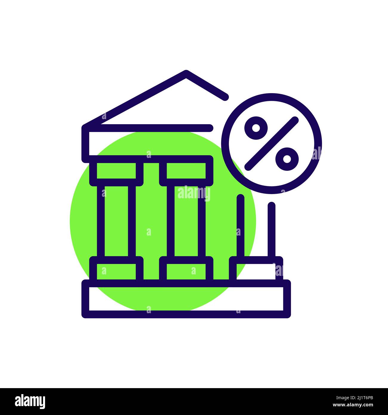 Bankdarlehen und Investitionszinssatz. Pixelgenaue, bearbeitbare Kontur Stock Vektor