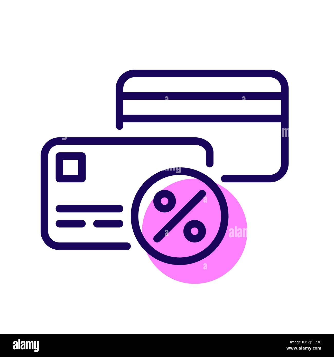 Symbol für den Zinssatz der Kreditkarte. Pixelgenaue, bearbeitbare Kontur Stock Vektor