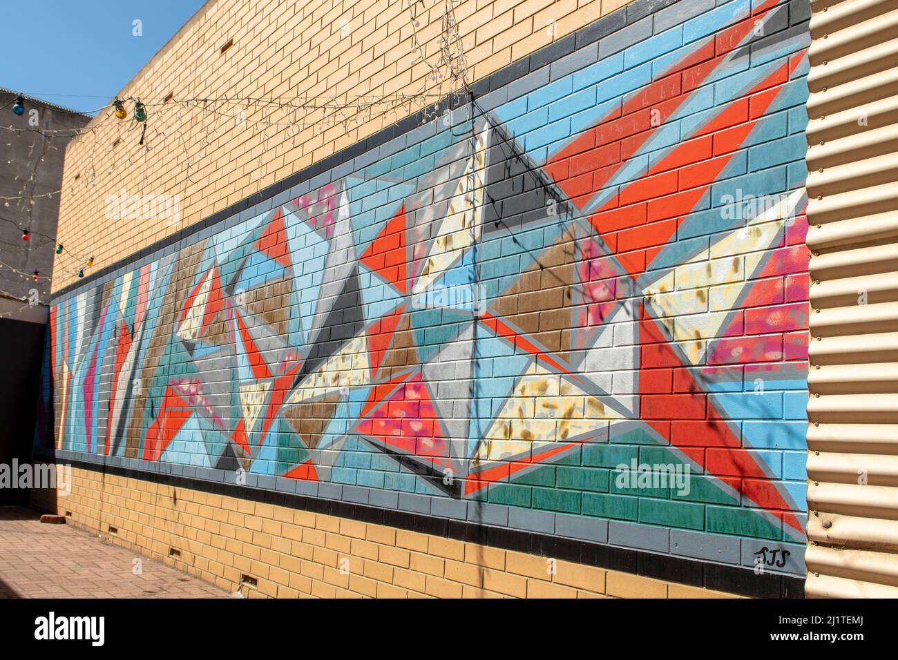 Triangles Street Art, Port Adelaide, South Australia, Australien Stockfoto