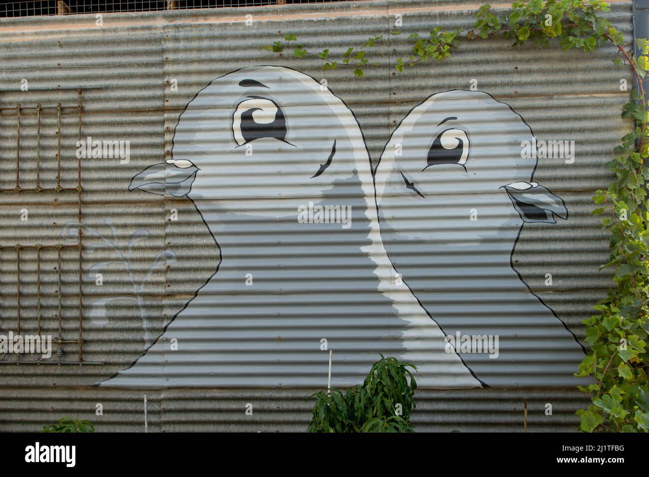 Birds Street Art, Owen, South Australia, Australien Stockfoto
