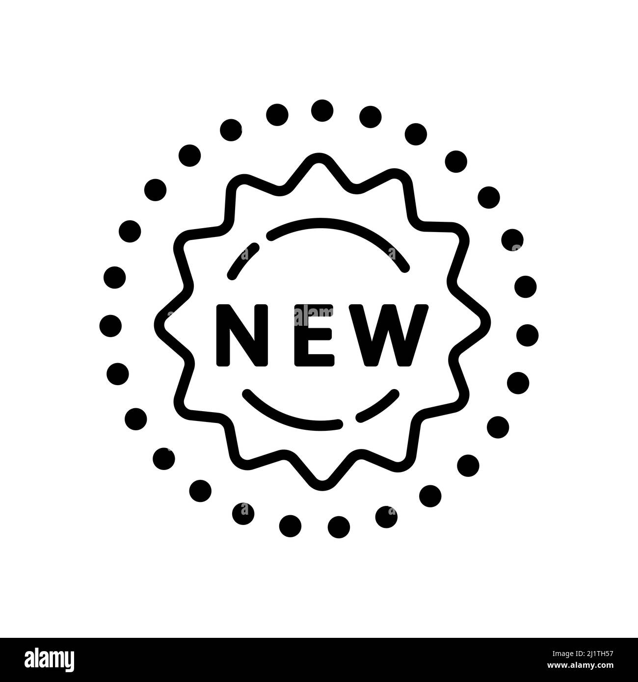 Symbol für neues Zeichen. Neues Sternsymbol für die Ankunft. Flaches neues Web-Symbol auf weißem Hintergrund. Vektor Stock Vektor