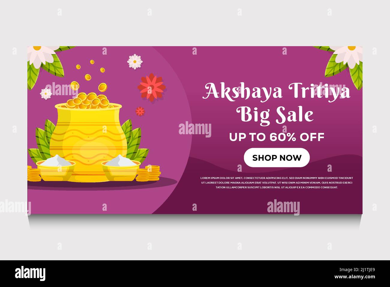Akshaya tritiya Illustration horizontal großen Verkauf Banner Stock Vektor