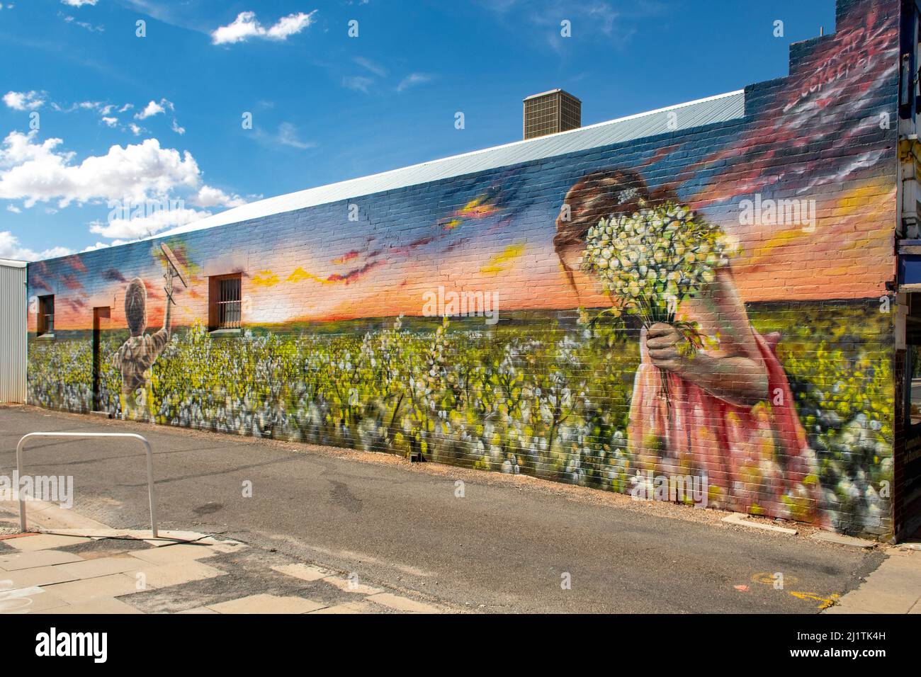 Picking Flowers Street Art, Sea Lake, Victoria, Australien Stockfoto