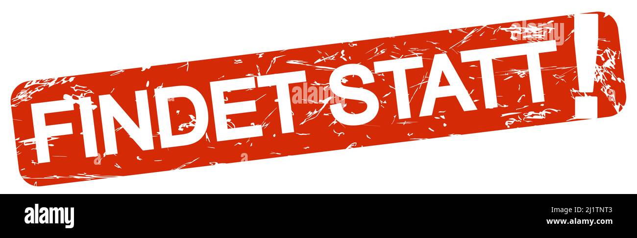 EPS-Vektor-Gummistempel rot gefärbt mit Text findet statt (deutscher Text) Stock Vektor