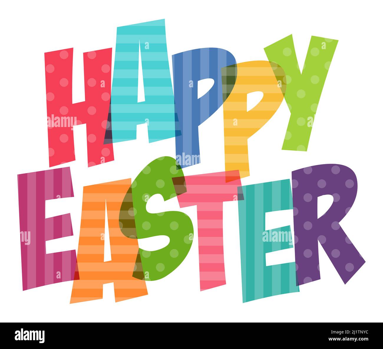 EPS 10 Vektordarstellung von Happy Easter stilisierte bunte Schriften mit Punkten und Striche Stock Vektor