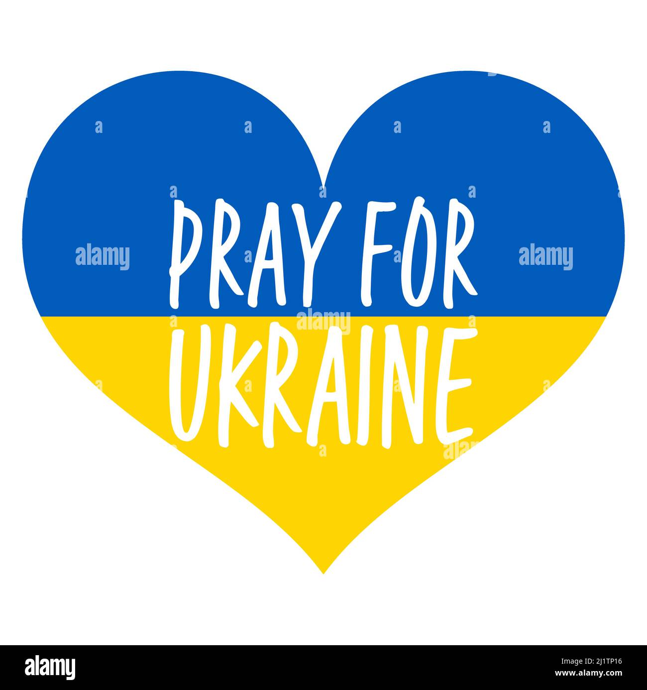 eps-Vektor-Illustration mit Land ukraine Nationalfarben Herz und Text beten für die ukraine Stock Vektor